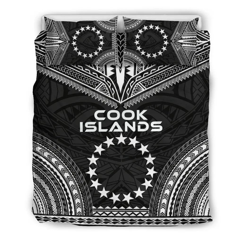 Cook Islands Polynesian Chief Duvet Cover Set - Black Version