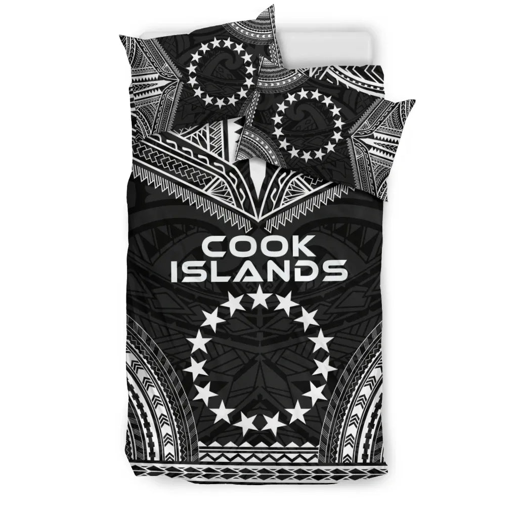 Cook Islands Polynesian Chief Duvet Cover Set - Black Version