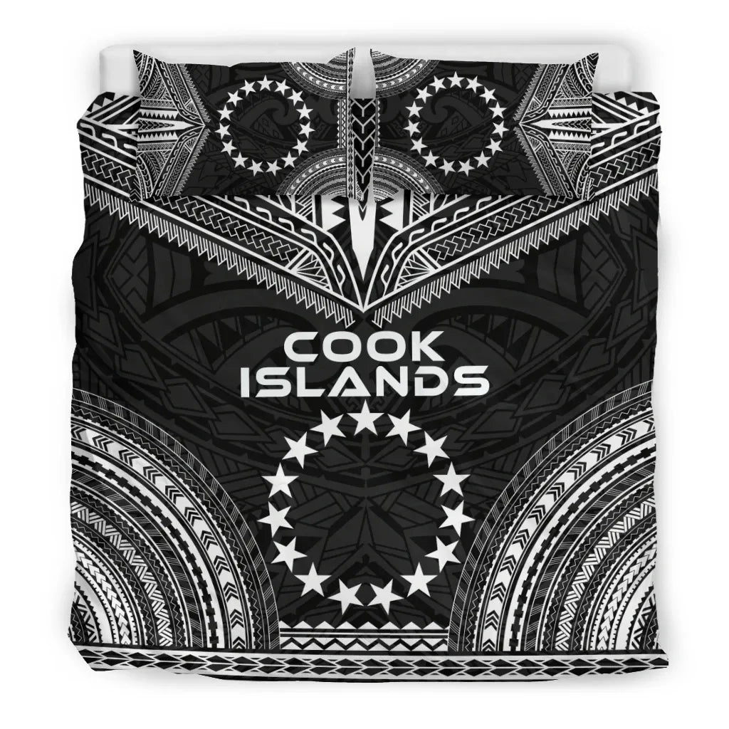 Cook Islands Polynesian Chief Duvet Cover Set - Black Version