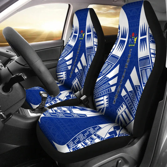 Cook Islands Car Seat Covers - Cook Islands Coat Of Arms Polynesian Tattoo Flag