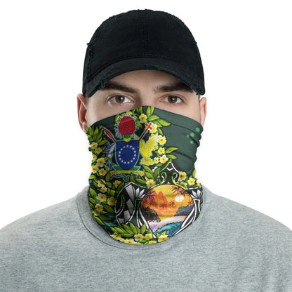 Cook Islands Crest Neck Gaiter - Ti Leaf Lei Turtle
