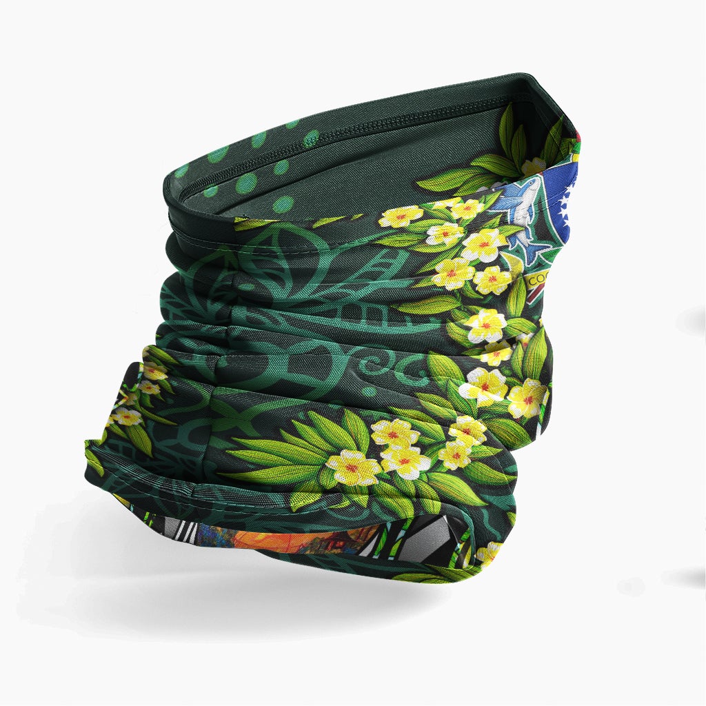 Cook Islands Crest Neck Gaiter - Ti Leaf Lei Turtle