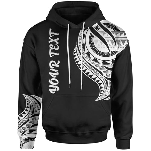 Cook Islands Custom Personalised Hoodie - Cook Islands Tatau White Patterns