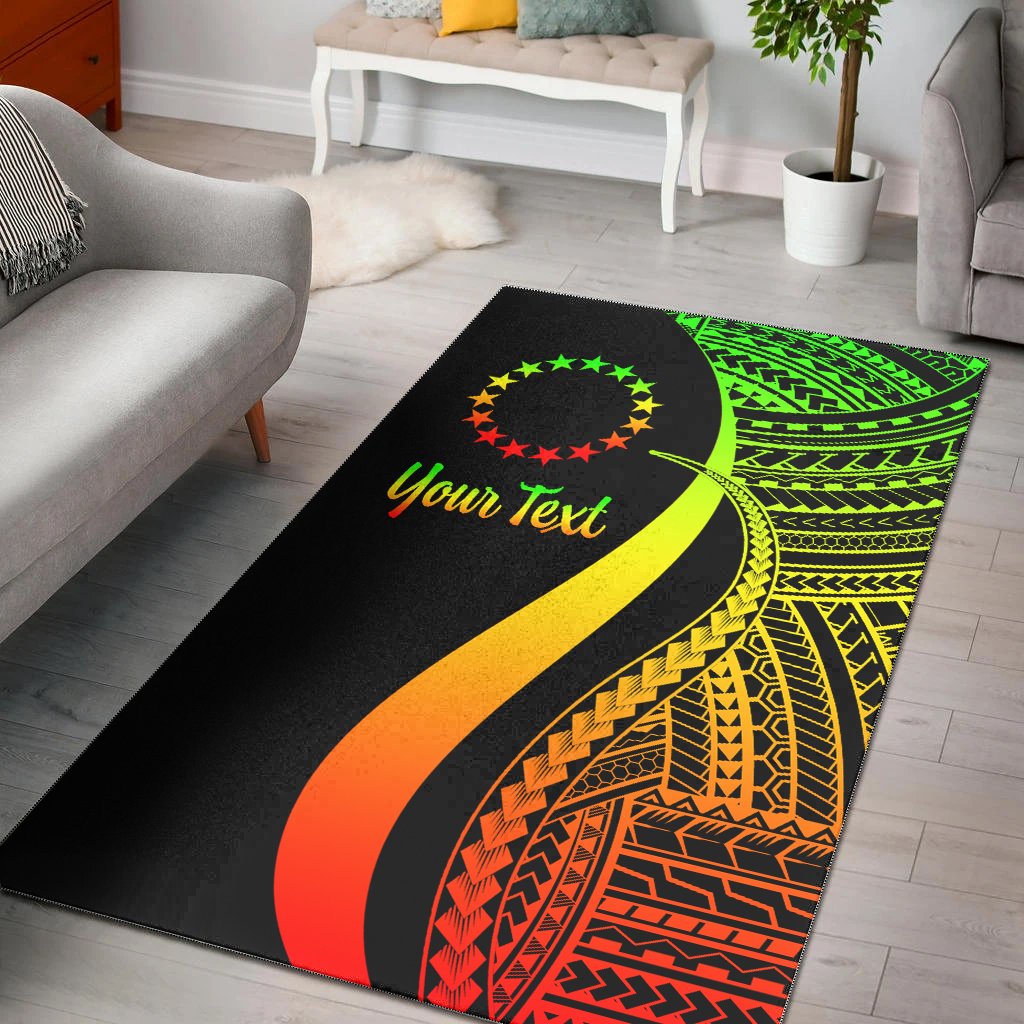 Cook Islands Custom Personalised Area Rug - Reggae Polynesian Tentacle Tribal Pattern