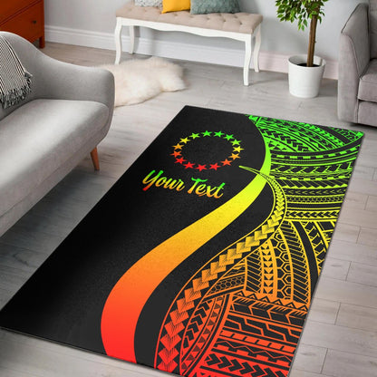 Cook Islands Custom Personalised Area Rug - Reggae Polynesian Tentacle Tribal Pattern