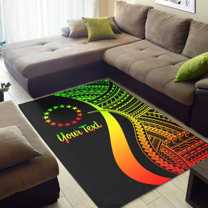 Cook Islands Custom Personalised Area Rug - Reggae Polynesian Tentacle Tribal Pattern