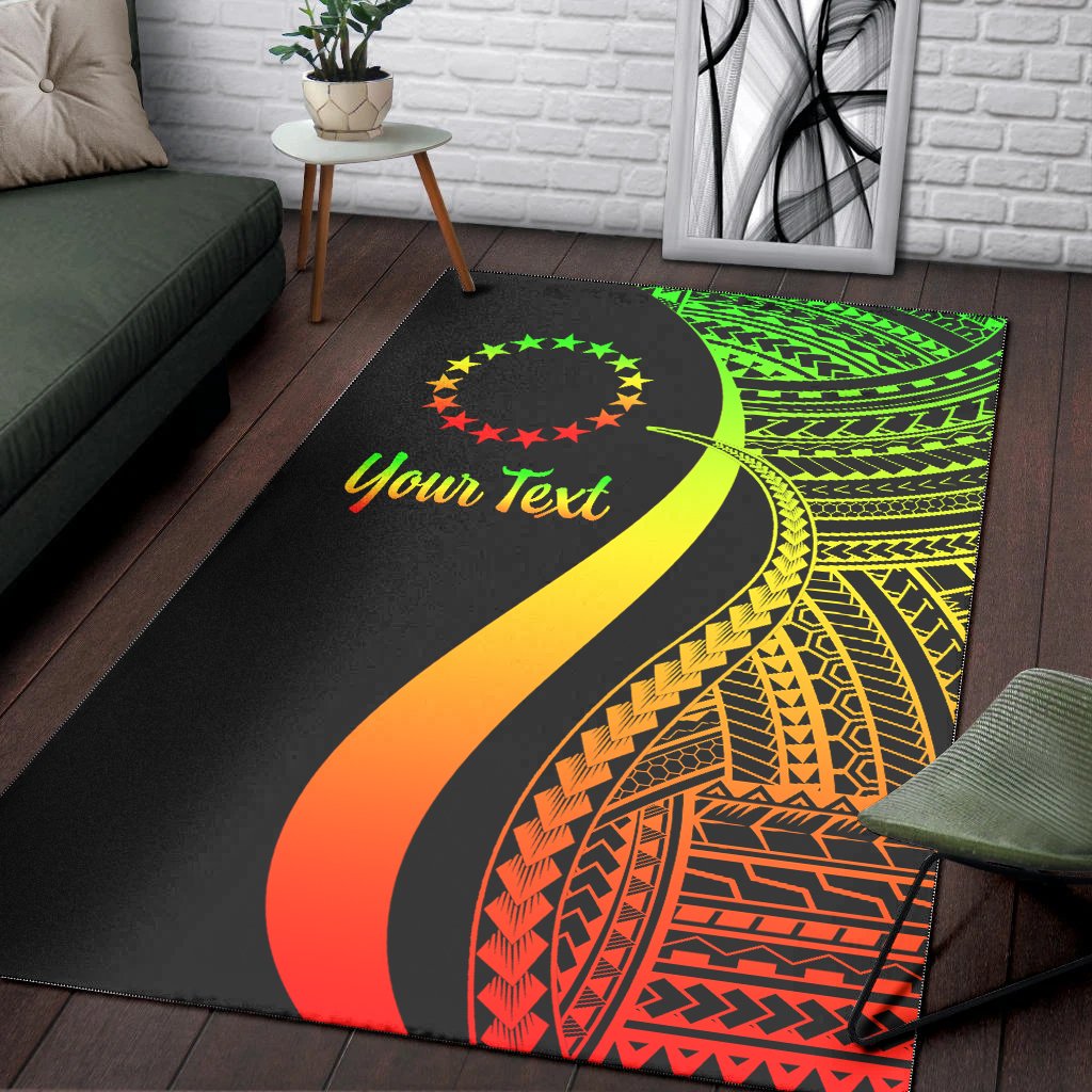 Cook Islands Custom Personalised Area Rug - Reggae Polynesian Tentacle Tribal Pattern