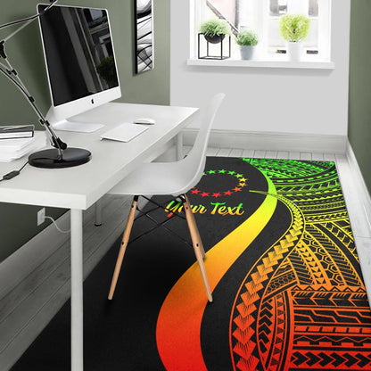 Cook Islands Custom Personalised Area Rug - Reggae Polynesian Tentacle Tribal Pattern