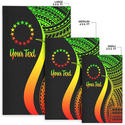 Cook Islands Custom Personalised Area Rug - Reggae Polynesian Tentacle Tribal Pattern