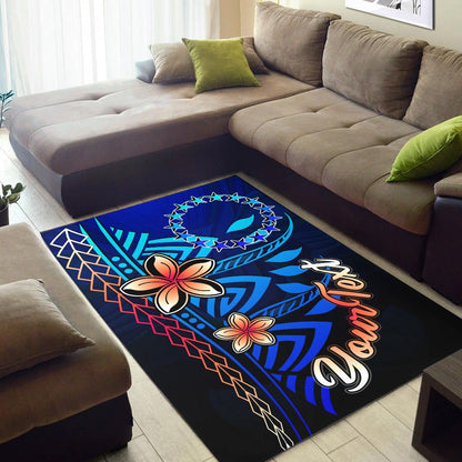 Cook Islandss Custom Personalised Area Rug - Vintage Tribal Mountain