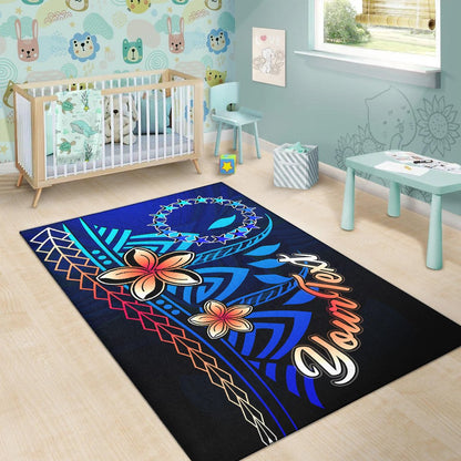 Cook Islandss Custom Personalised Area Rug - Vintage Tribal Mountain