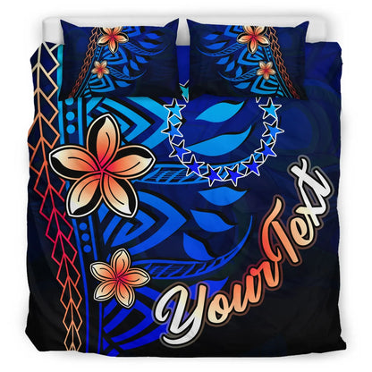 Cook Islands Custom Personalised Bedding Set - Vintage Tribal Mountain