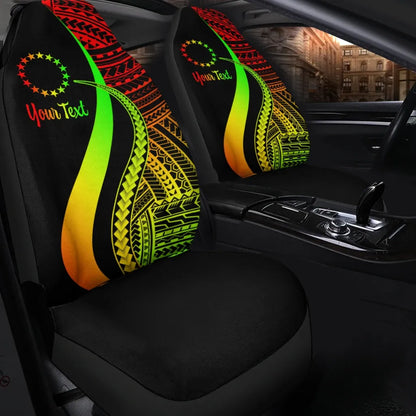 Cook Islands Custom Personalised Car Seat Covers - Reggae Polynesian Tentacle Tribal Pattern