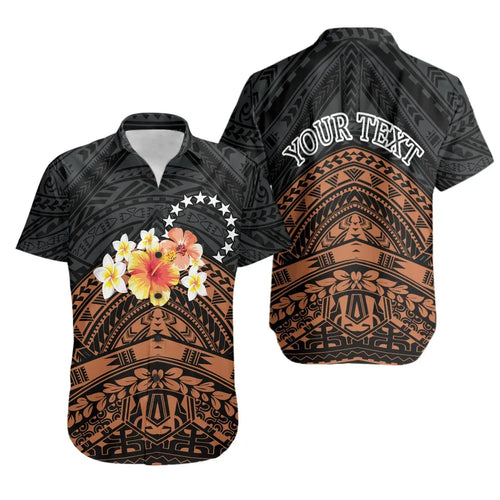 Cook Islands Custom Personalised Short Sleeve Shirt - Tribal Pattern Hibiscus