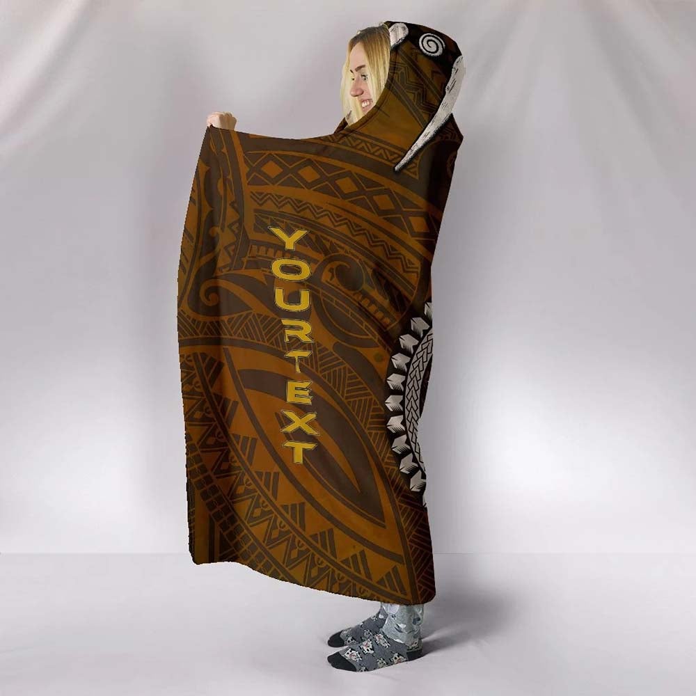 Cook Islands Custom Personalised Hooded Blankets - Polynesian Boar Tusk