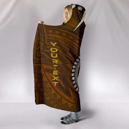 Cook Islands Custom Personalised Hooded Blankets - Polynesian Boar Tusk