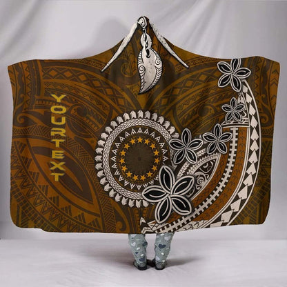 Cook Islands Custom Personalised Hooded Blankets - Polynesian Boar Tusk