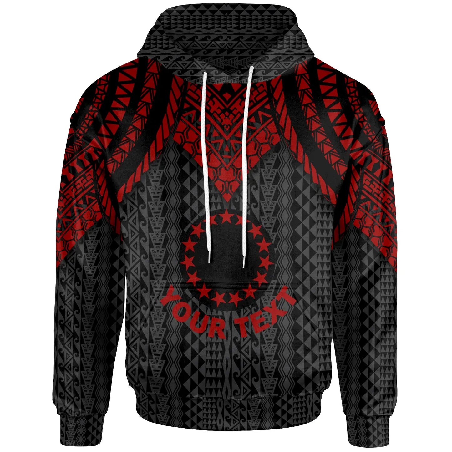 Cook islands Custom Personalised Hoodie - Polynesian Armor Style Red