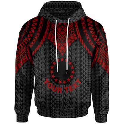 Cook islands Custom Personalised Hoodie - Polynesian Armor Style Red