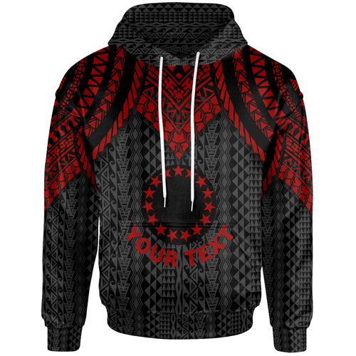Cook islands Custom Personalised Hoodie - Polynesian Armor Style Red