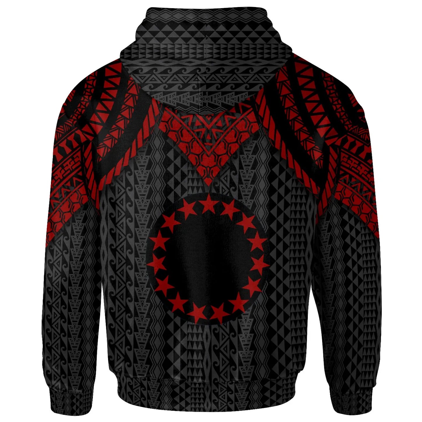 Cook islands Custom Personalised Hoodie - Polynesian Armor Style Red