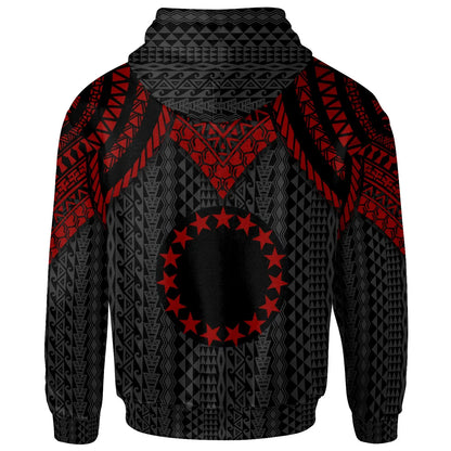 Cook islands Custom Personalised Hoodie - Polynesian Armor Style Red