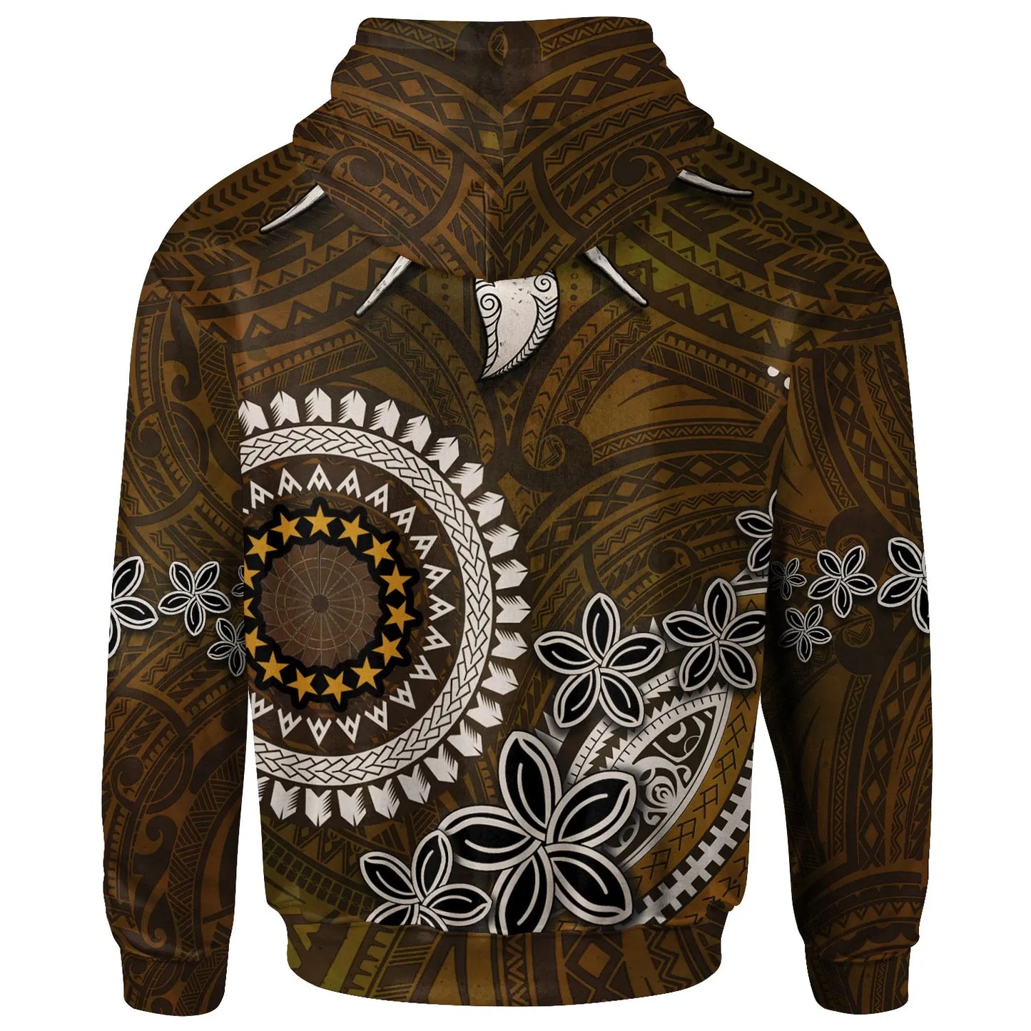 Cook Islands Custom Personalised Hoodie - Polynesian Boar Tusk
