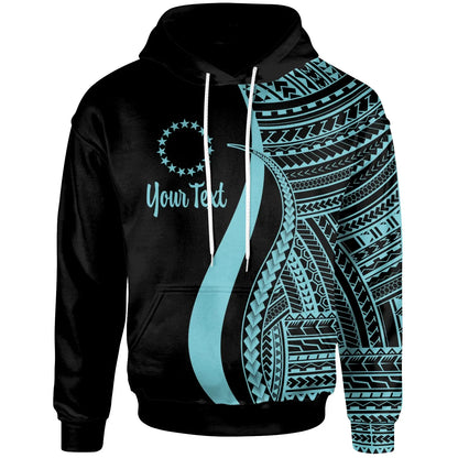Cook Islands Custom Personalised Hoodie Turquoise - Tentacle Tribal Pattern
