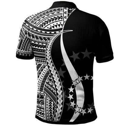 Cook Islands Custom Personalised Polo Shirt White - Polynesian Tentacle Tribal Pattern