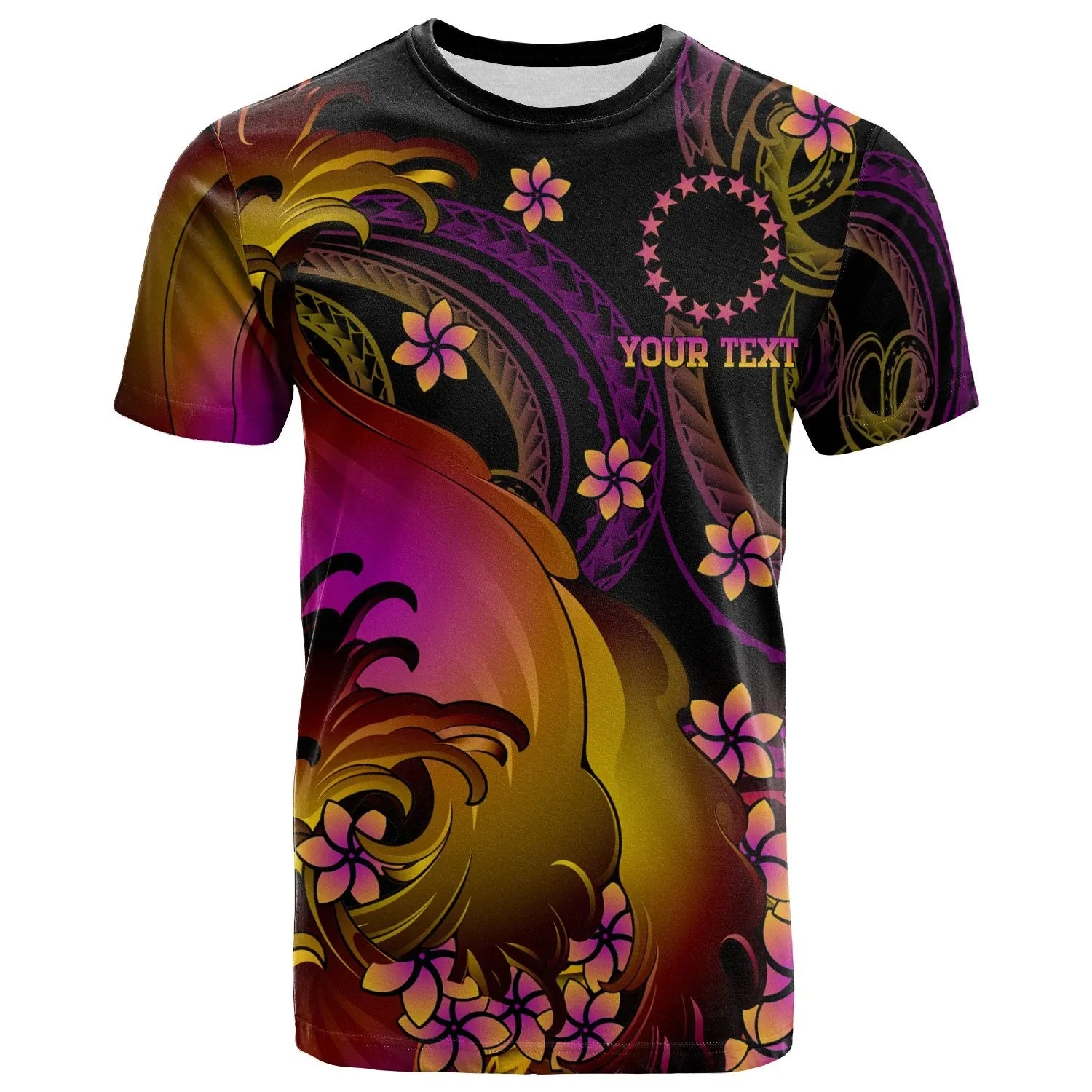 Cook Islands Custom Personalised T-shirt - Cook Islands in wave