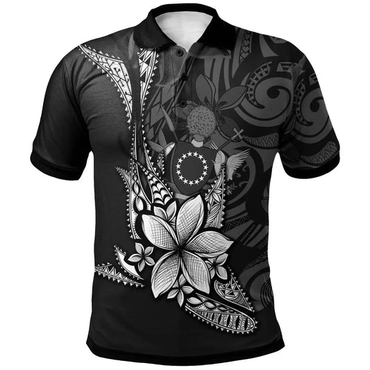 Cook Islands Custom Personalised Polo Shirt - Fish With Plumeria Flowers Style