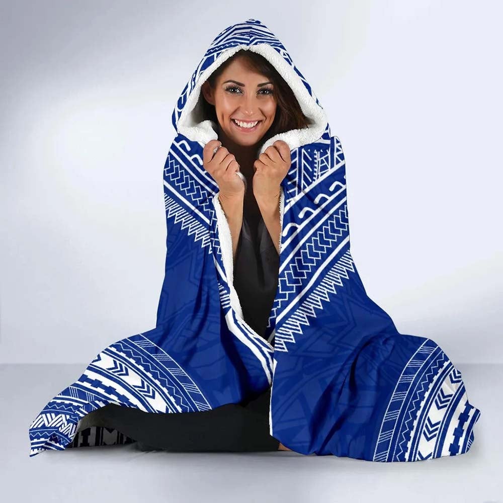 Cook Islands Flag Polynesian Chief Hooded Blanket