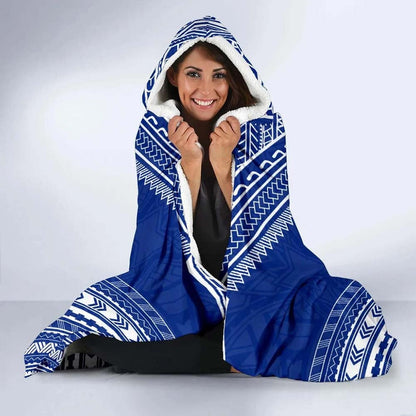 Cook Islands Flag Polynesian Chief Hooded Blanket