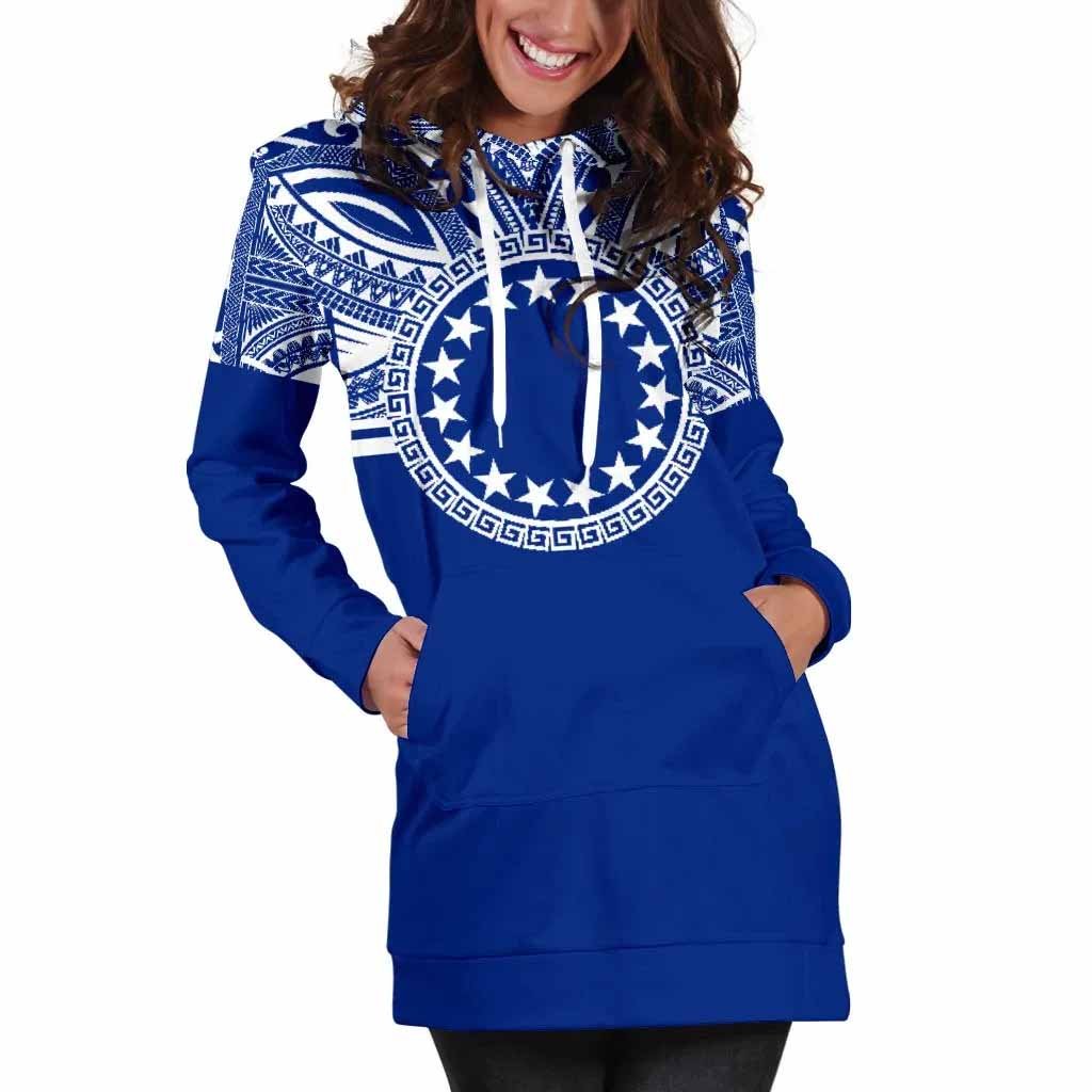 Cook Islands Female Hoodie Dress - Cook Islands Coat Of Arms Polynesian Flag Color