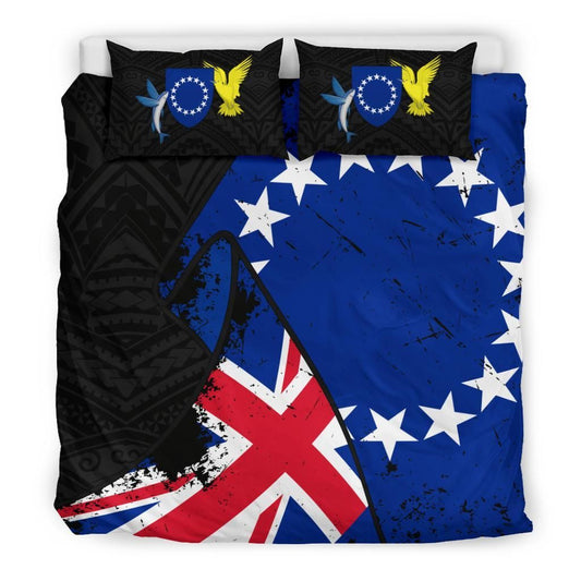 Cook Islands Duvet Cover Set - Special Grunge Flag