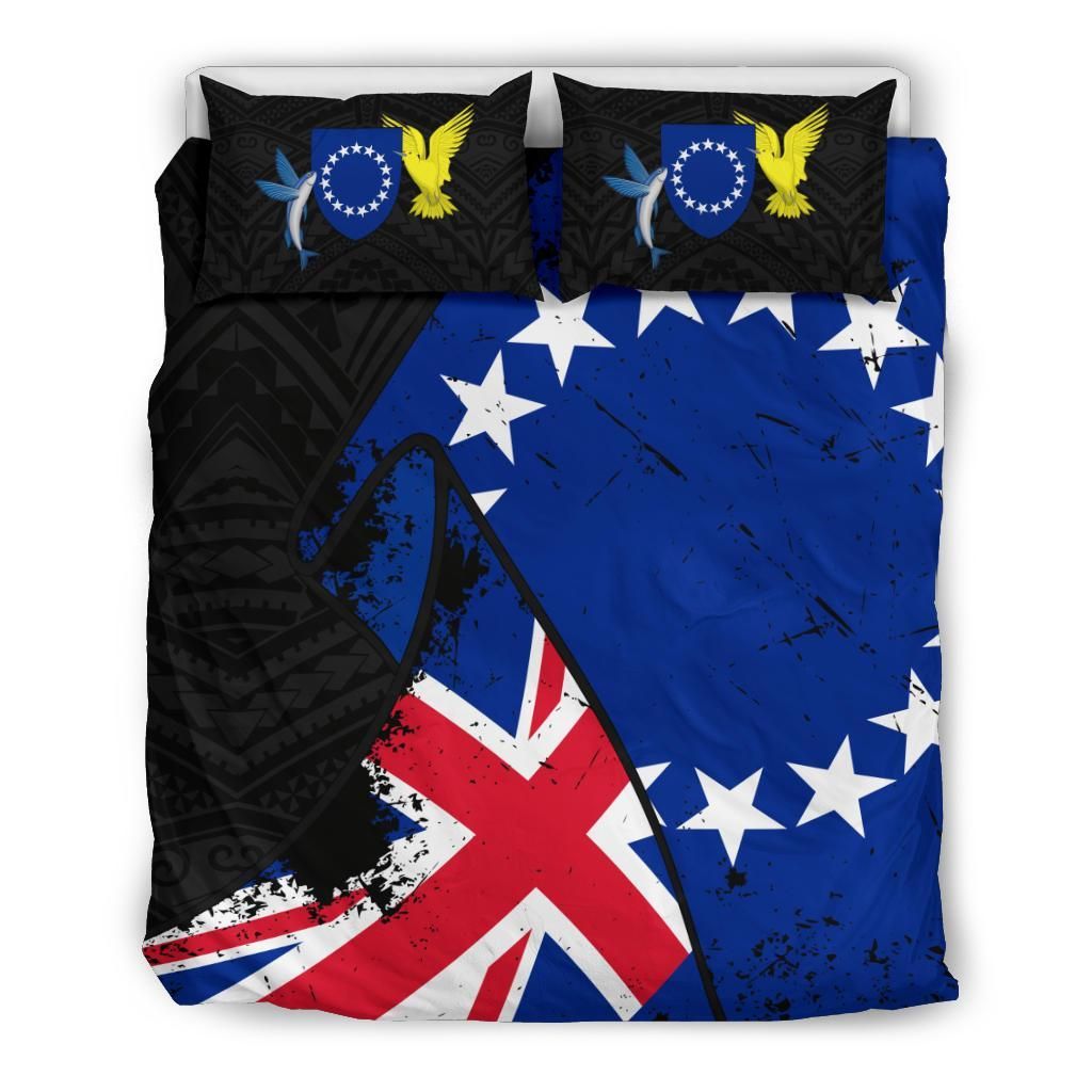 Cook Islands Duvet Cover Set - Special Grunge Flag