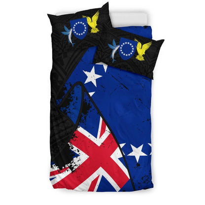 Cook Islands Duvet Cover Set - Special Grunge Flag