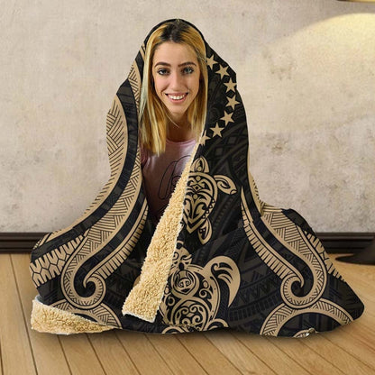 Cook Islands Hooded Blanket - Gold Tentacle Turtle