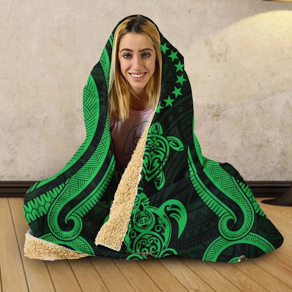 Cook Islands Hooded Blanket - Green Tentacle Turtle