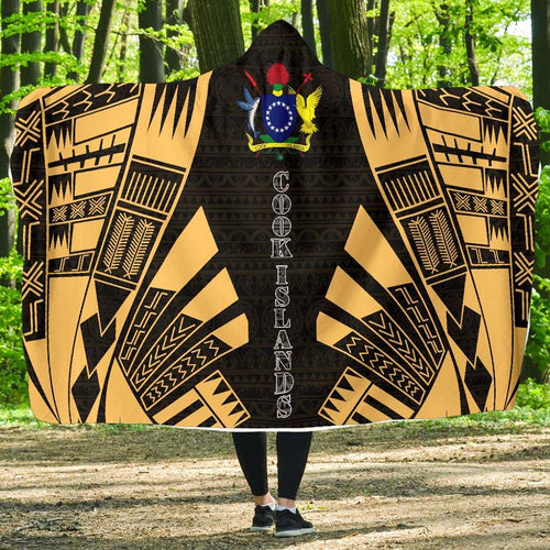 Cook Islands Hooded Blanket - Polynesian Tattoo Gold