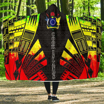 Cook Islands Hooded Blanket - Polynesian Tattoo Reggae