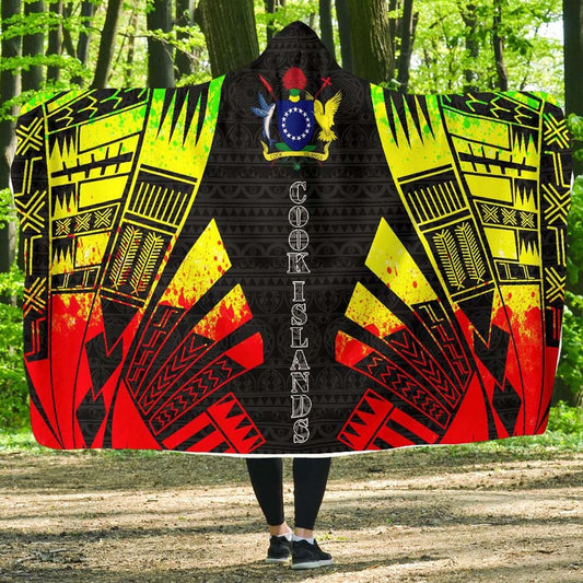 Cook Islands Hooded Blanket - Polynesian Tattoo Reggae
