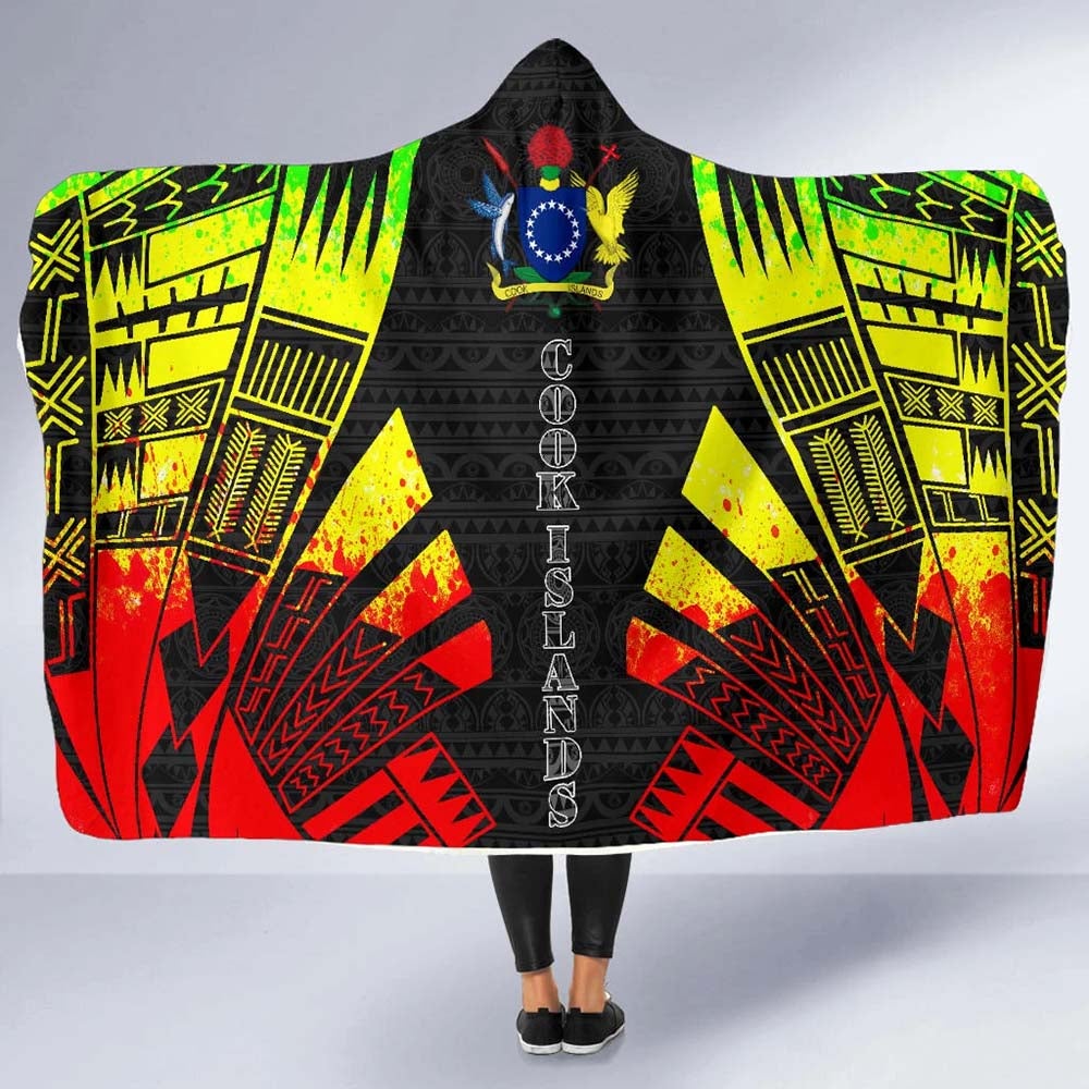 Cook Islands Hooded Blanket - Polynesian Tattoo Reggae