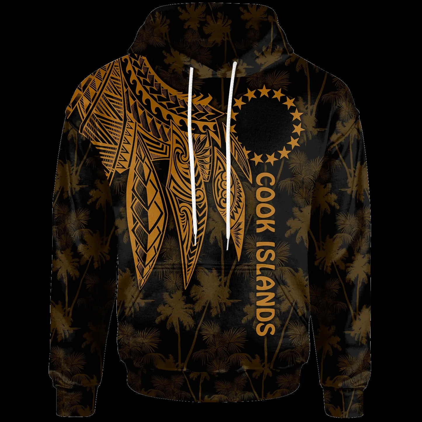 Cook Islands Hoodie - Polynesian Wings (Golden)