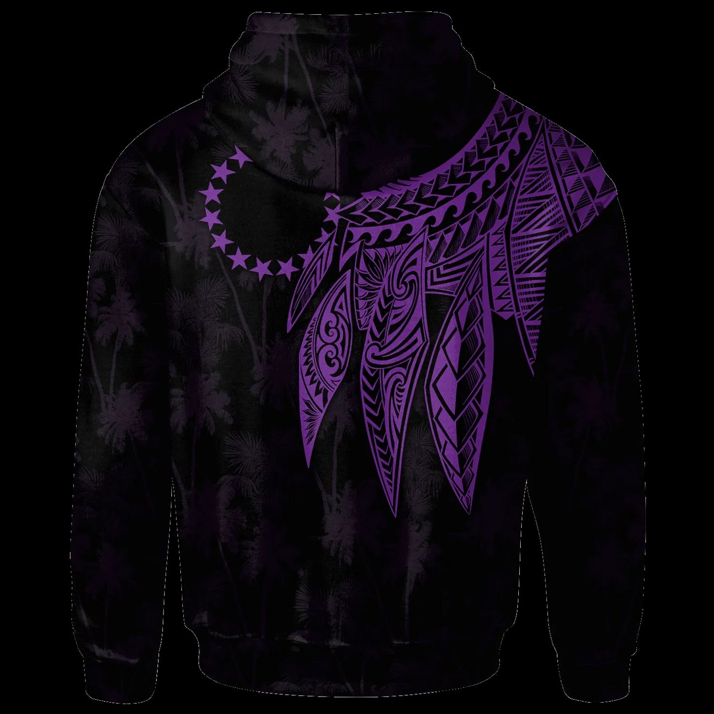 Cook Islands Hoodie - Polynesian Wings (Purple)