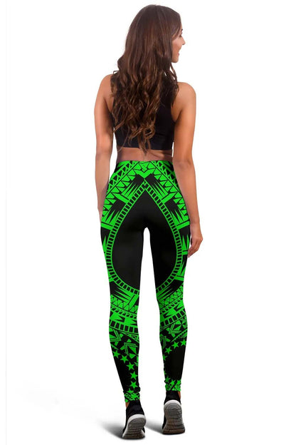 Cook Islands Legging Polynesian Pattern Green