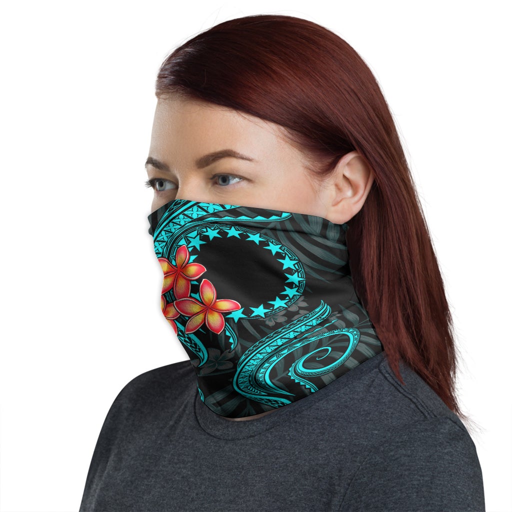 Cook Islands Neck Gaiter - Plumeria Turquoise