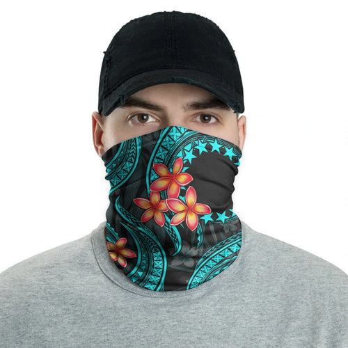 Cook Islands Neck Gaiter - Plumeria Turquoise