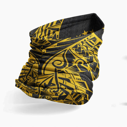 Cook Islands Neck Gaiter - Polynesian Pattern Gold
