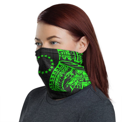 Cook Islands Neck Gaiter - Polynesian Pattern Green